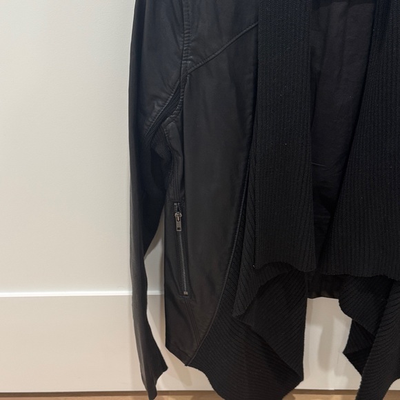 Blank NYC Black Draped Leather Jacket - Picture 4 of 5